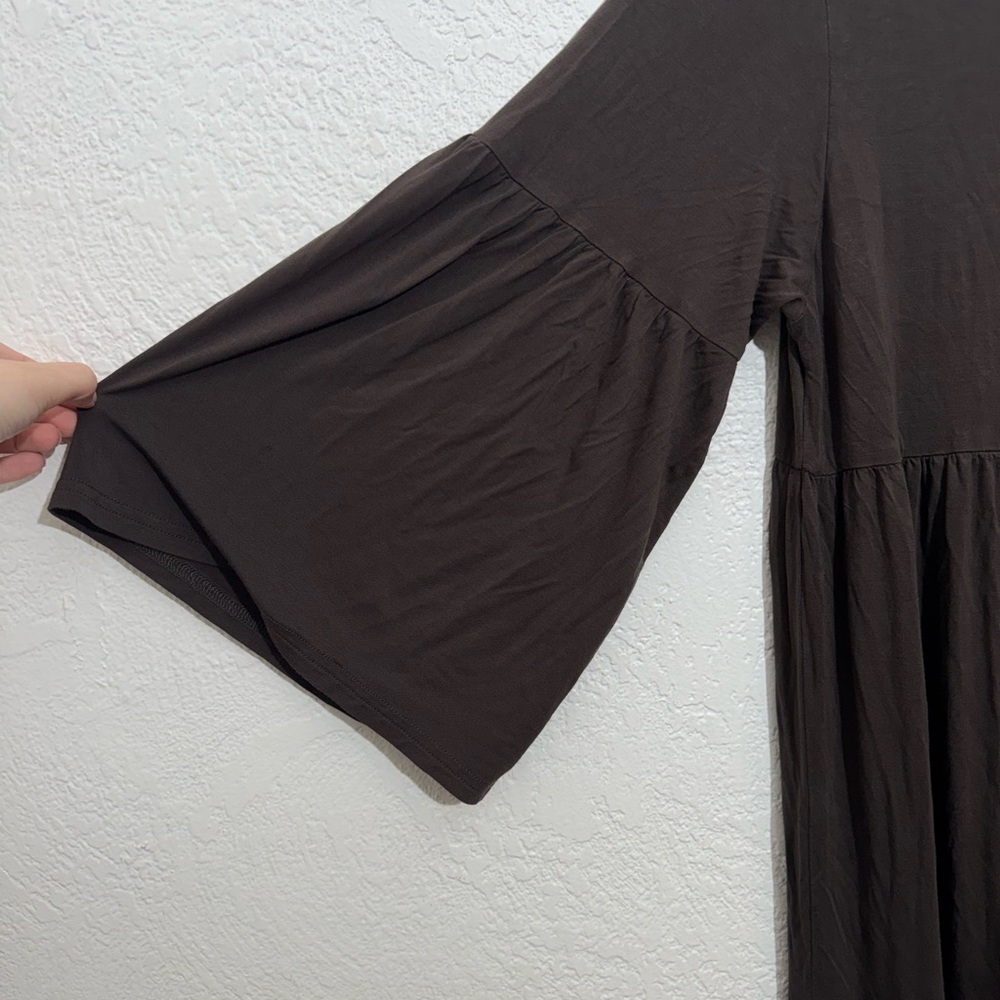 Natural Life Chocolate Brown Tiered Long Maxi Dress Size M - Picture 3 of 5